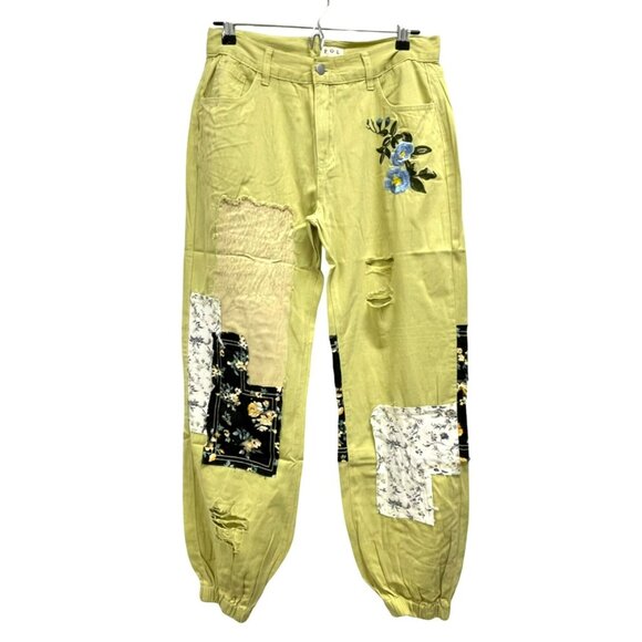 POL Pistachio Patchwork Jogger Distressed Pant Sz Medium NWT - Picture 5 of 10